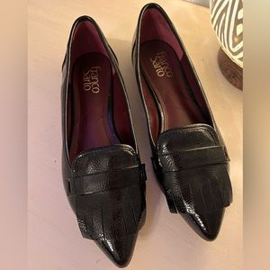 FRANCO SARTO black patent tuxedo flats - size 8- new with tags - never worn